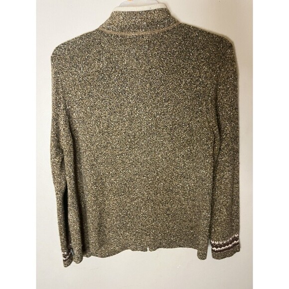 Vintage Woolrich Sweater Fall Leaves Womens Full Zip Brown Ladies size large - Picture 4 of 8